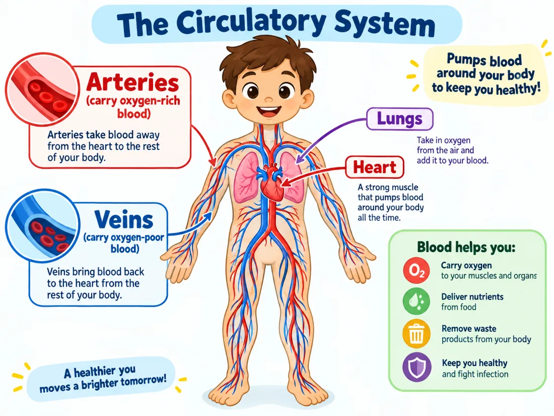 Infographic of the heart and circulatory system